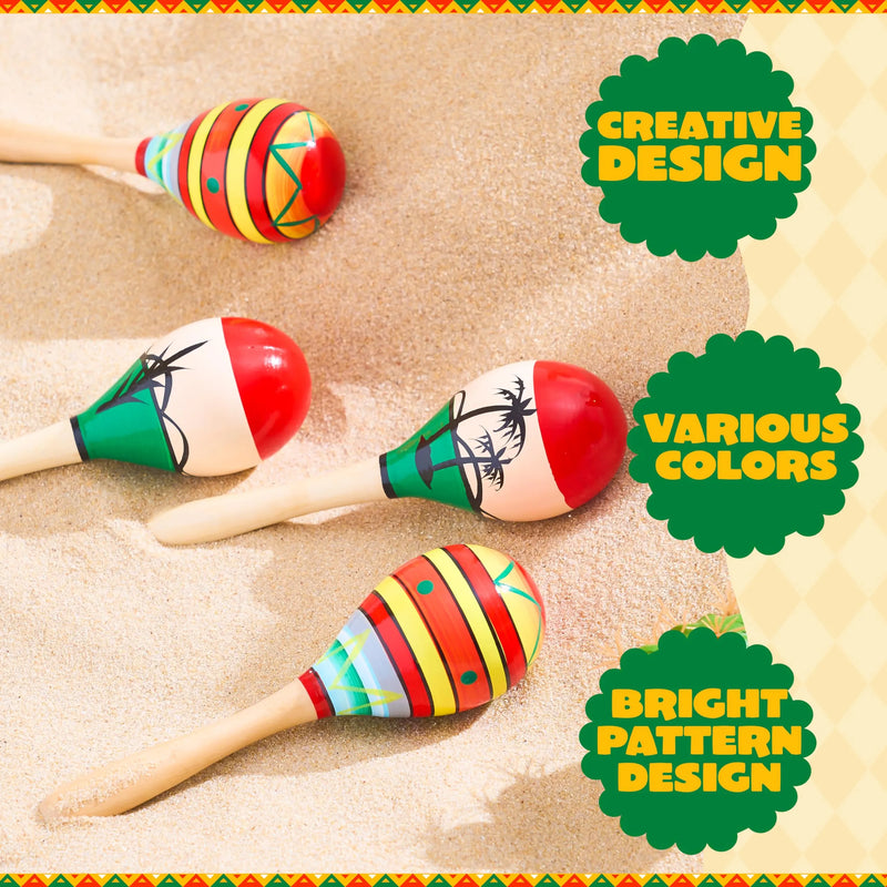 4 Pcs Cinco De Mayo Wooden Maracas for Kids