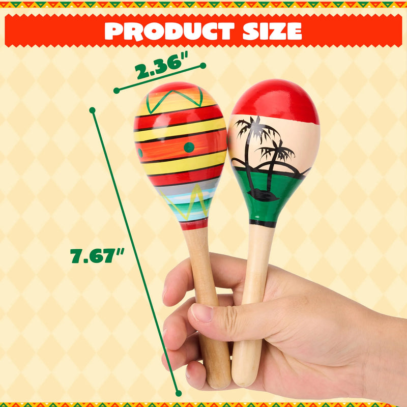 4 Pcs Cinco De Mayo Wooden Maracas for Kids