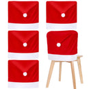 4Pcs Christmas Chair Cover, Red Santa Hat Chair Slipcovers