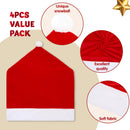 4Pcs Christmas Chair Cover, Red Santa Hat Chair Slipcovers
