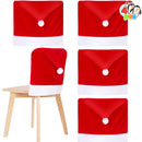 4Pcs Christmas Chair Cover, Red Santa Hat Chair Slipcovers