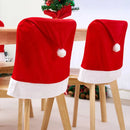 4Pcs Christmas Chair Cover, Red Santa Hat Chair Slipcovers