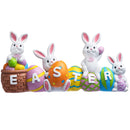 4 Pcs Easter Bunny & Egg Resin Tabletop Decor for Home & Office