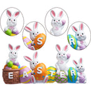 4 Pcs Easter Bunny & Egg Resin Tabletop Decor for Home & Office