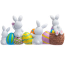 4 Pcs Easter Bunny & Egg Resin Tabletop Decor for Home & Office