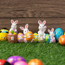 4 Pcs Easter Bunny & Egg Resin Tabletop Decor for Home & Office