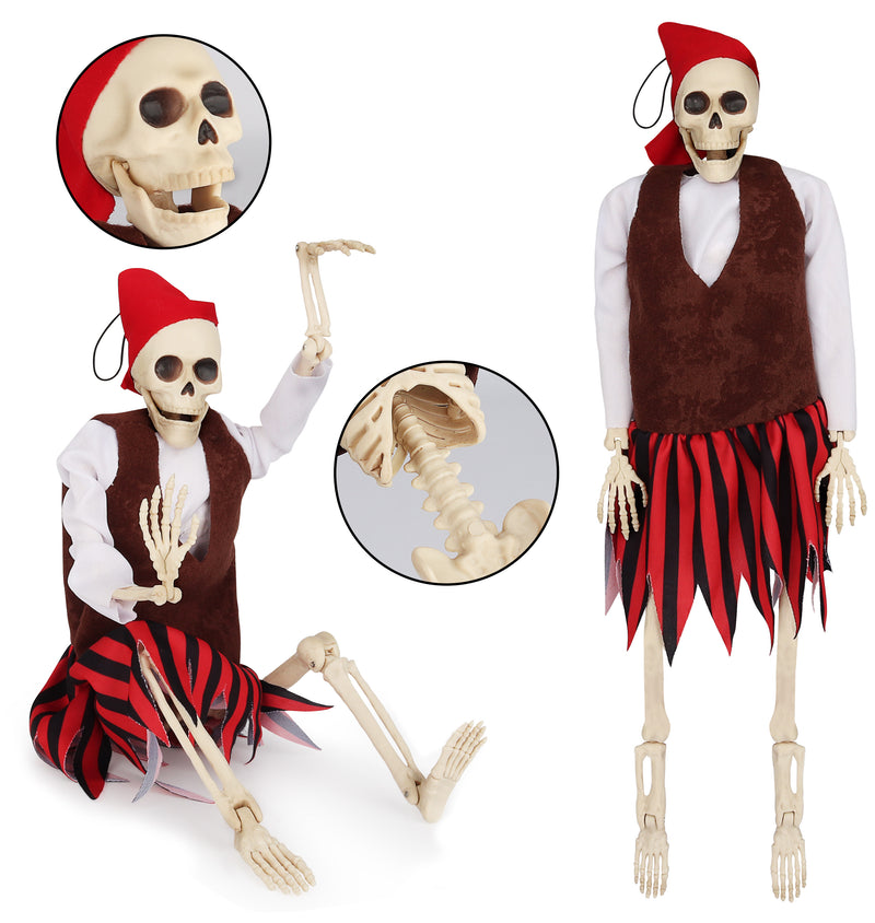 16in Halloween Full Body Pirate Skeleton, 2 Pcs