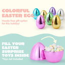 6 Pcs Large Metallic Easter Eggs, 6 Inches Colorful Jumbo Plastic Eggs