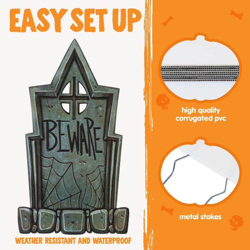 16" 9 Pcs Halloween Tombstones Decorations