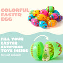 36 PCs Plastic Printed Bright Easter Eggs 3.15'' Tall