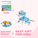 24 Packs Valentines Day Gift Cards with Animal Building Blocks for Party Favor Toy