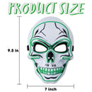 Halloween LED Skull Mask with Light Up Gloves, Green