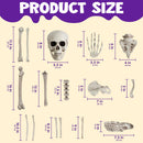 28 PCS Halloween Decorations Skeleton Bones and Skull Kit