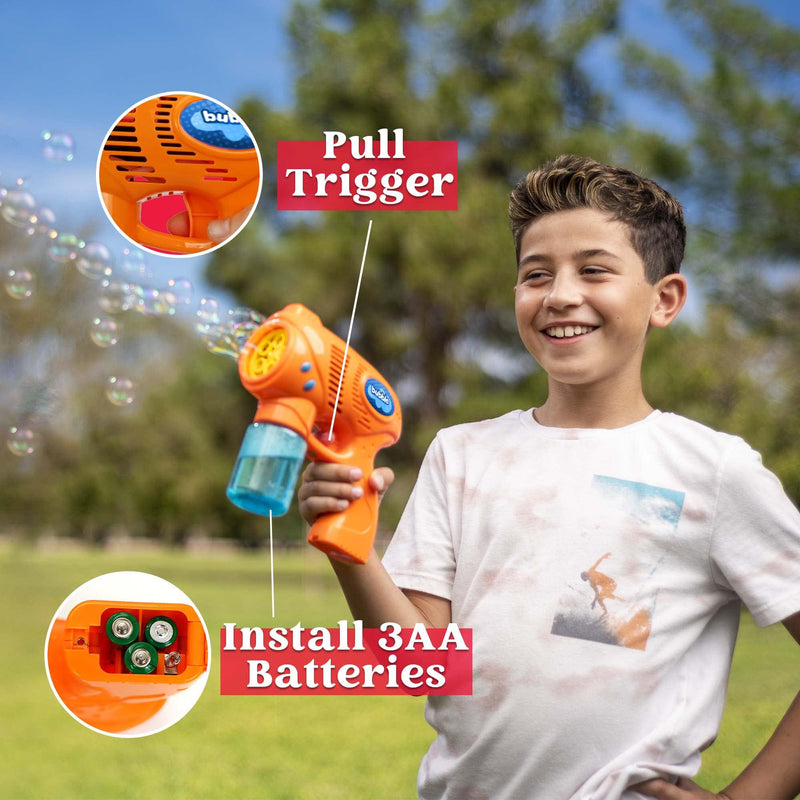 3 Bubble Gun Blasters (Blue Green Orange)