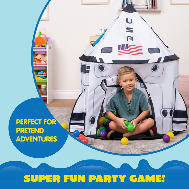 Joyin Rocket Ship Play Tent Pop Up Play Tent Kids Indoor Outdoor Spaceship Playhouse Tent Set