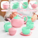 18PCS Pretend Tea Party Set - Baby Pink Teapot
