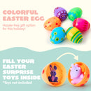 50 Pcs Plastic Printed Bright Easter Eggs for Easter Hunt