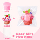 30 Pcs Valentines Day Multi Colored Butter Slime Set with Rubber Slices & Dessert Cards
