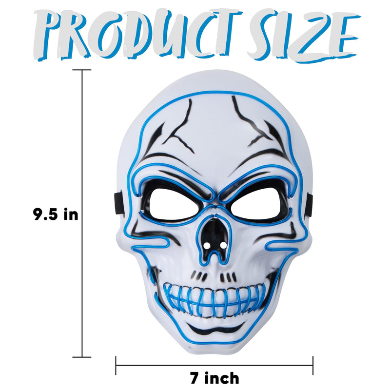 Halloween LED Skull Mask with Light Up Gloves, Blue
