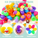 48 Pcs Easter Prefilled Eggs with Mochi Squishy Toys
