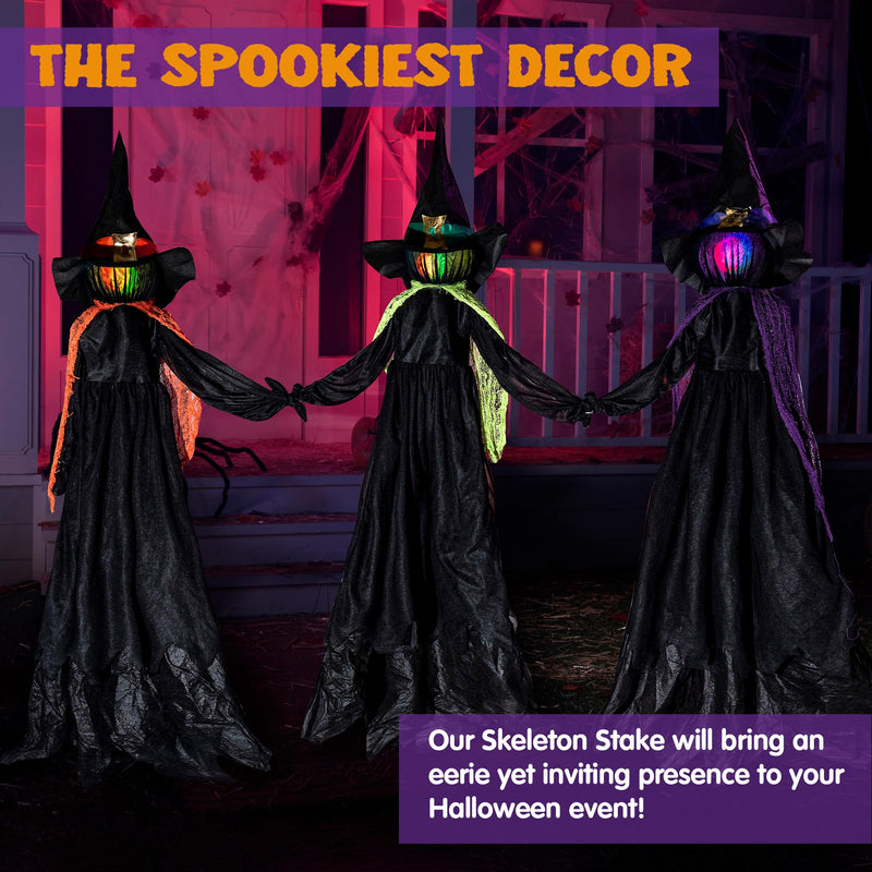 48in Halloween Witch Yard Stakes, 3 Pack