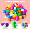 24 Pcs Easter Prefilled Eggs with Mochi Squishy Toys