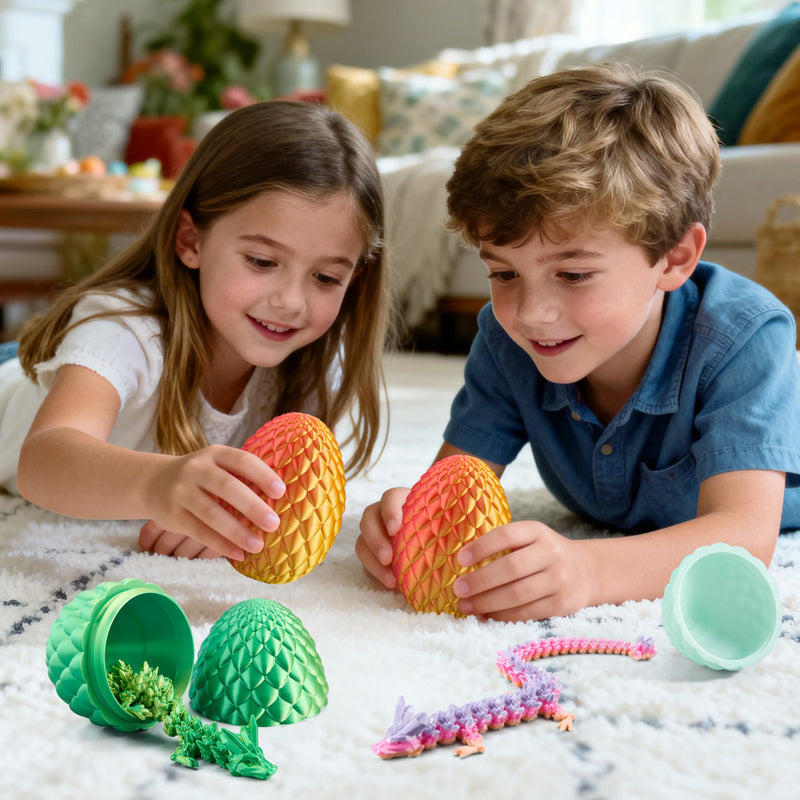 3D Printed Dragon Eggs with 12" Laser Red Dragon Inside