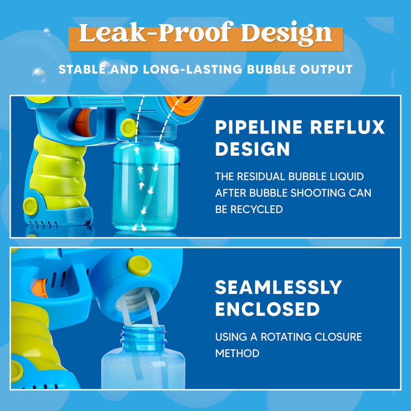 Bubble Gun Machine with Bubble Refill Solution