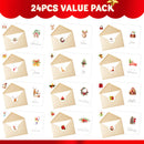 24 PCS White Christmas Cards with Envelopes and Stickers