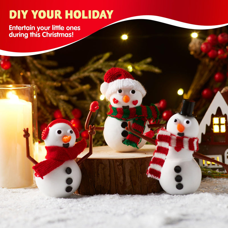 Christmas Build Your Snowman Craft Kit, 24 Pack DIY Snowman Craft Kit