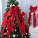 9PCS Big Red Velvet Christmas Bows