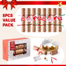8Pcs Kraft Style Christmas Cracker Set