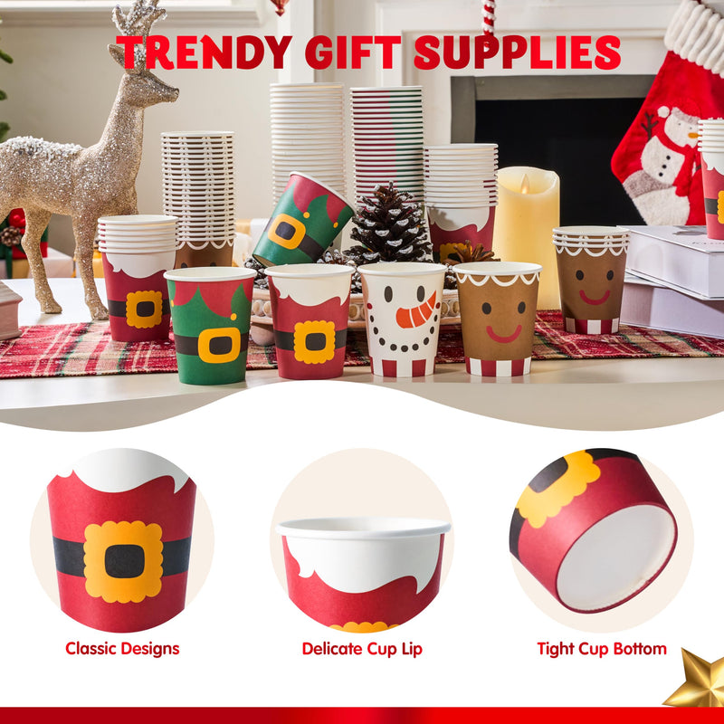 100PCS 9oz Christmas Disposable Paper Cups