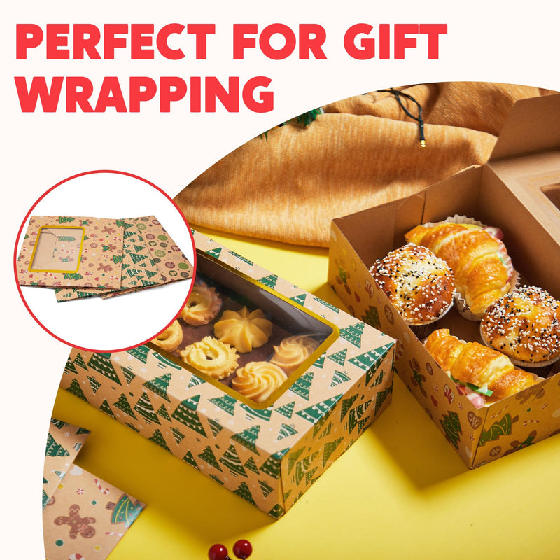 12 PCS Foiled Christmas Cookie Boxes for Gift Giving
