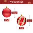 12 Pcs 3.15'' Red Gold Christmas Balls Ornaments Set