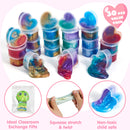 30 Pcs Valentines Day Galaxy Slime Toys with Cute Themed Cards