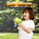 2Pcs 10 Holes Light Up Automatic Bubble Guns with 4 Bottles Bubble Refill Solution