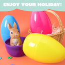 12Pcs 8" Jumbo Plastic Easter Egg Shells Fillable for Easter Egg Hunt
