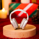 Mini Christmas Silver White Headphone Glass Ornament