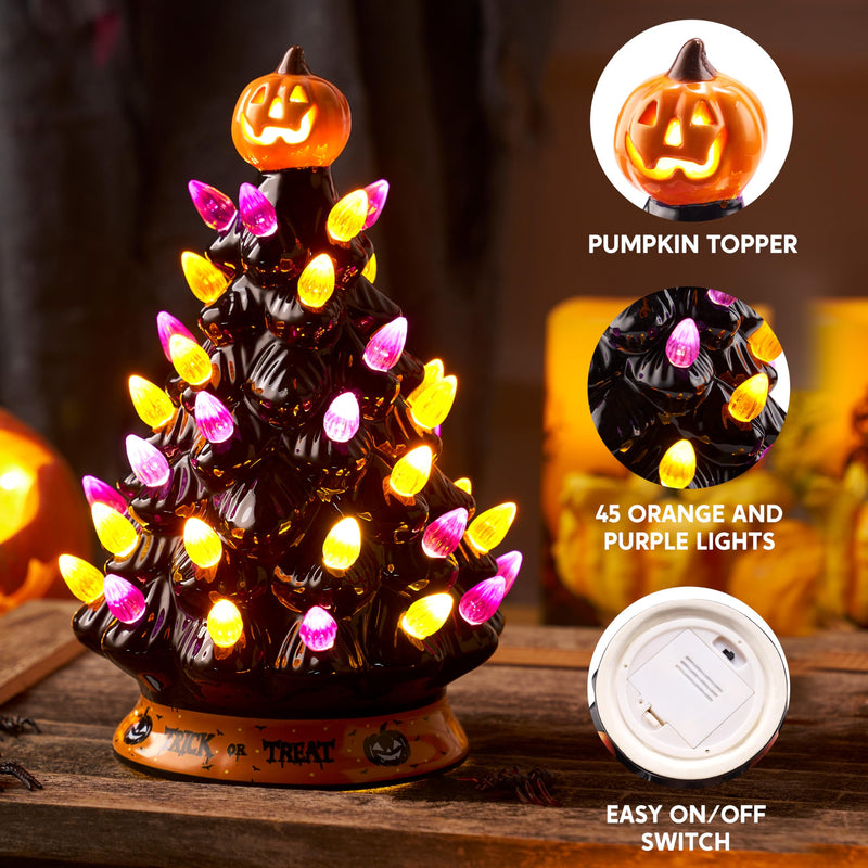 8.5 Inch Halloween Ceramic Tree