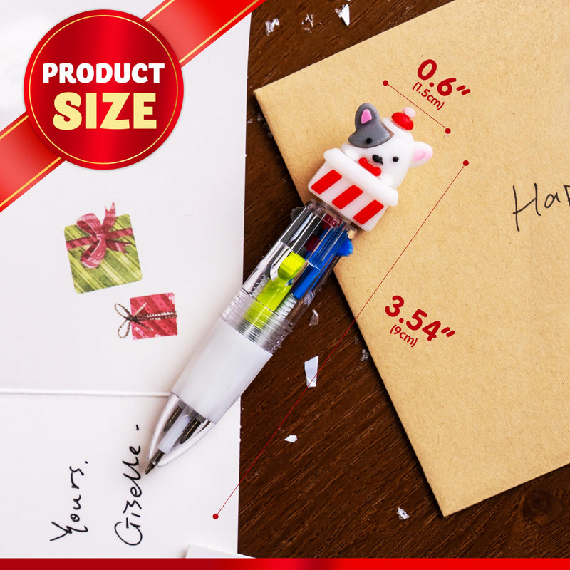 24 PCS Christmas Multicolor Pens Bulk For Kids