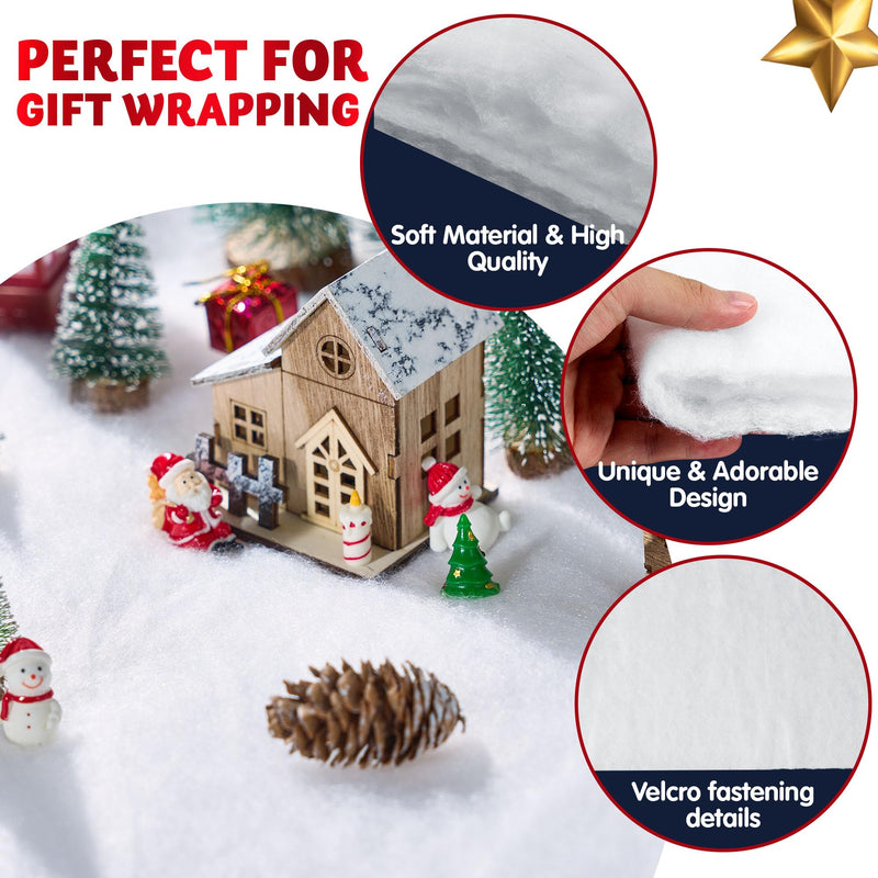 2Pcs Christmas Snow Blanket Roll for Christmas Decoration