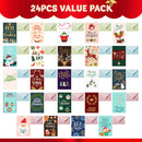 24 PCS Christmas Cards with Envelopes and Stickers