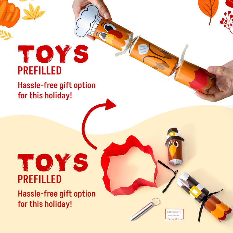 8 Pack Turkey Thanksgiving No Snap Party Favor