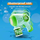 2Pcs 10 Holes Light Up Automatic Bubble Guns with 4 Bottles Bubble Refill Solution