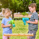 7in Bubble Gun Blower with 2 Bottles of 5 oz. Bubble Refill Solution, 2 Pcs