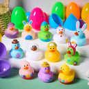 12 Pcs Prefilled Easter Eggs with Rubber Ducks Bath Toys