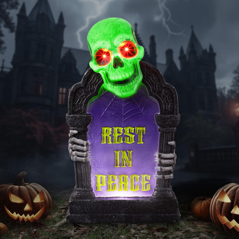 Halloween Graveyard Decorations Outdoor 3D Plastic Tombstone