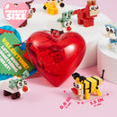 26pcs Building Blocks Animals Prefilled Hearts with Kids Valentines Cards
