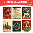 30 PCS Boxed Christmas Cards